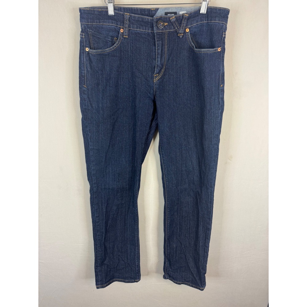 Volcom Solver Modern Straight Jeans Dark Wash Denim Mens 33 A19316R7